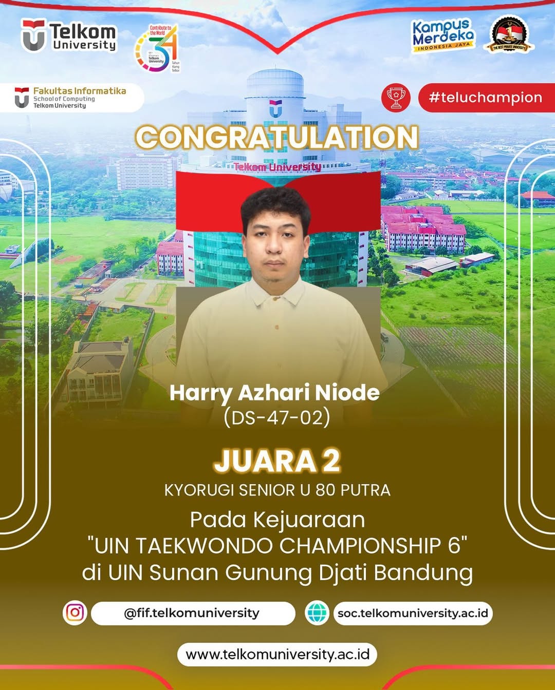 JUARA 2 KYORUGI SENIOR U 80 PUTRA