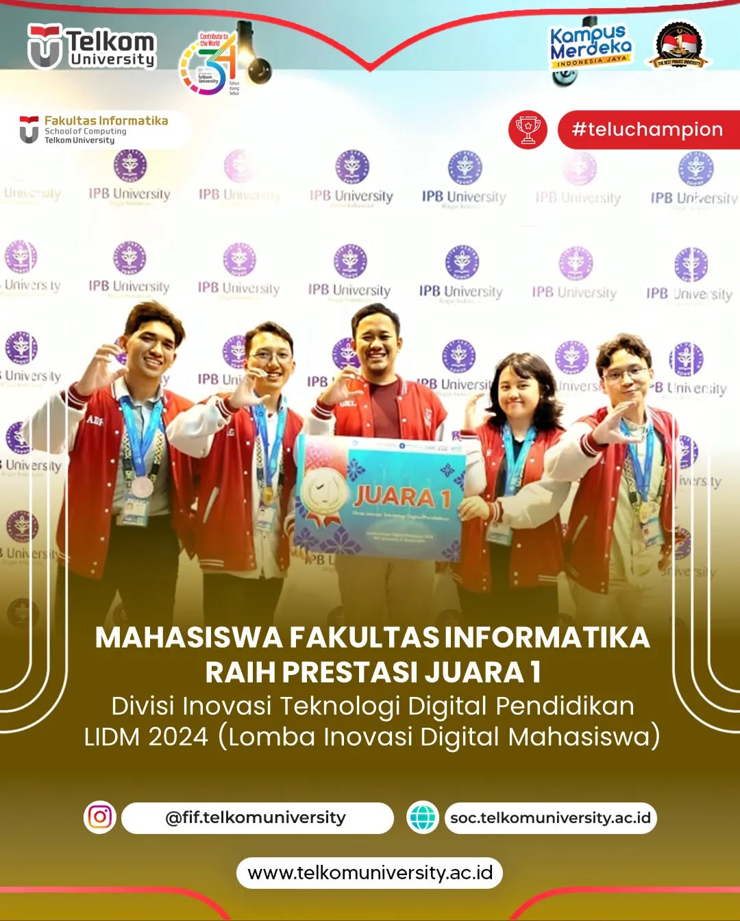 Juara 1 Divisi Inovasi Teknologi Digital Pendidikan LIDM 2024