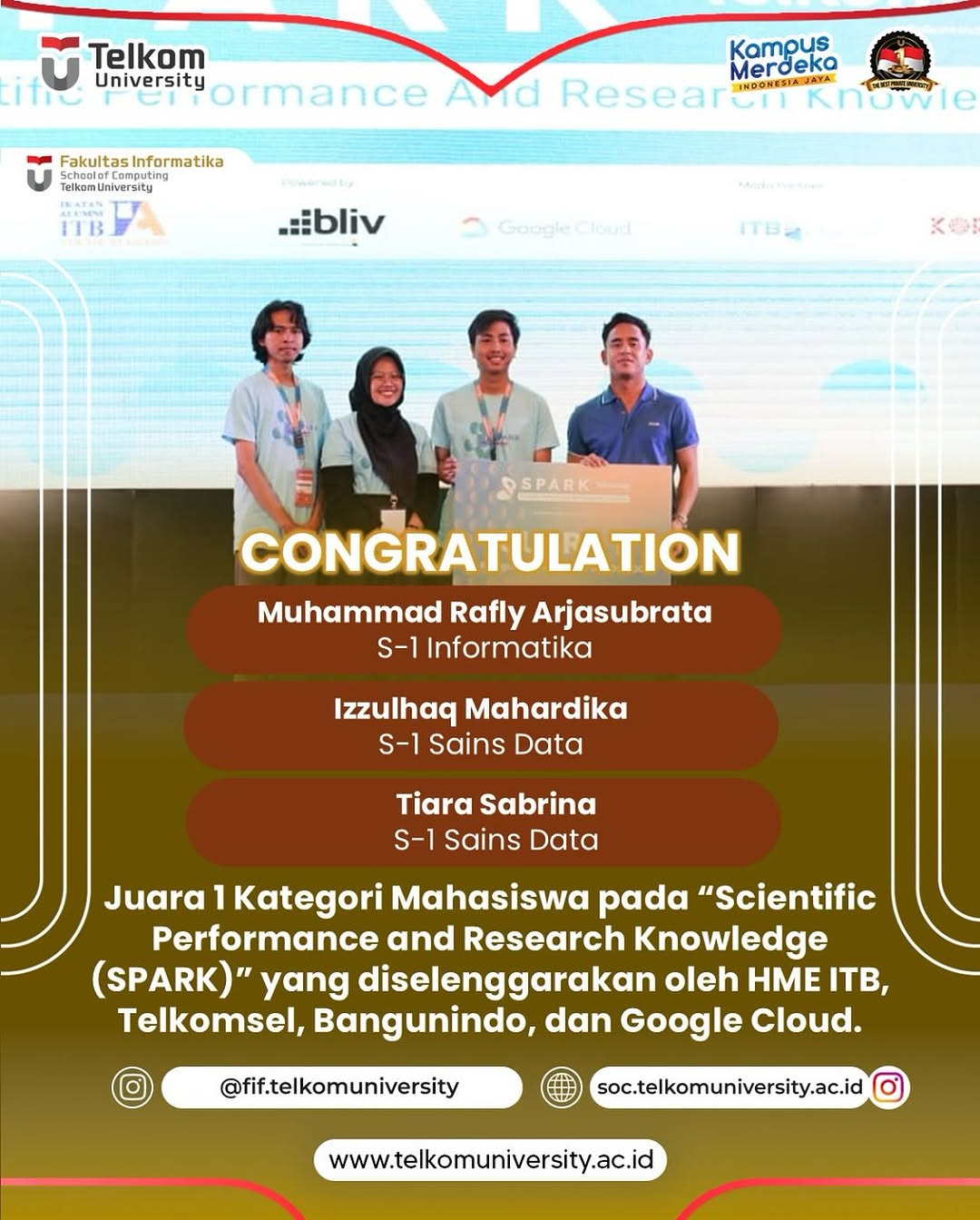 Tim Cortex-Lab Al berhasil meraih Juara 1 Kategori Mahasiswa