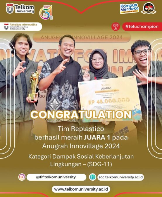 Tim Replastico berhasil meraih Juara 1 pada Anugrah Innovillage 2024